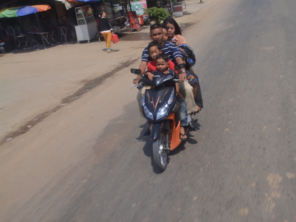 5 Cambodians on a Scooter