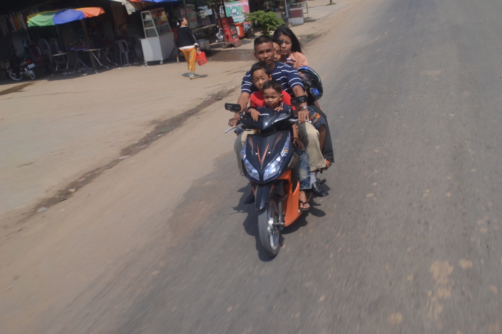 5 Cambodians on a Scooter